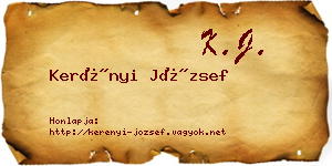 Kerényi József névjegykártya